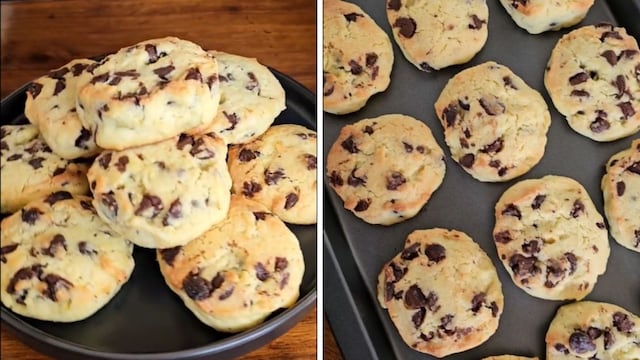 Con pocos ingredientes y súper rápido: receta de cookies con chips de chocolate