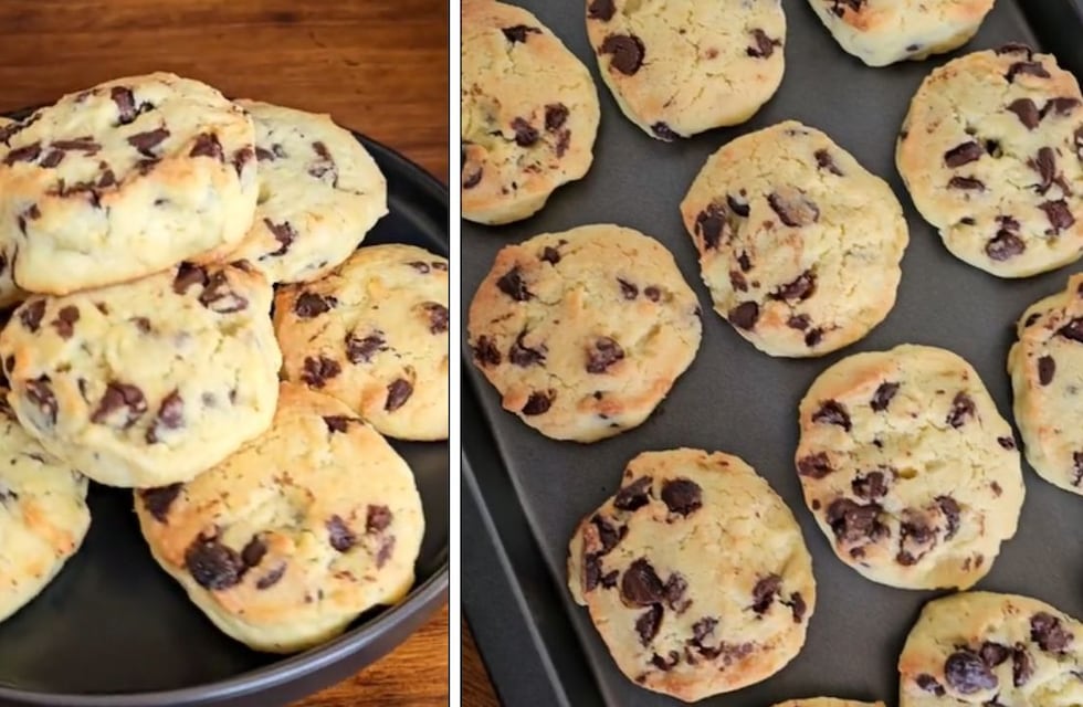 Con pocos ingredientes y súper rápido: receta de cookies con chips de chocolate