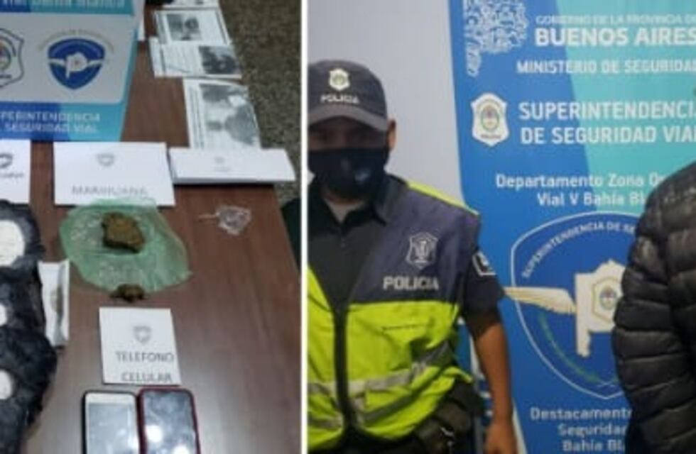 Policía Vial incautó drogas en un control y hay tres detenidos