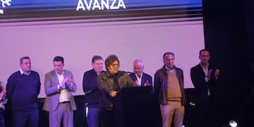 Javier Milei en La Plata. (Gentileza Clarín)