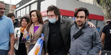 Milei y Marra. Marra apuntó a lo "delictivo" de cortar las calles a través de piquetes.