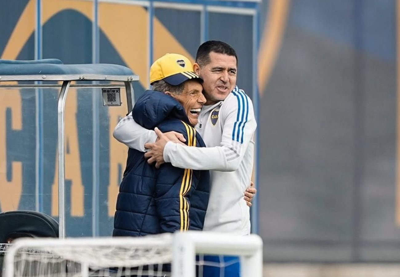 Juan Román Riquelme y Miguel Ángel Russo.