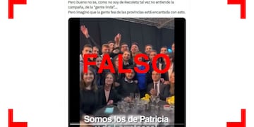Es falso el video en el que seguidores de Patricia Bullrich cantan “somos los pitukitos de Recoleta”.