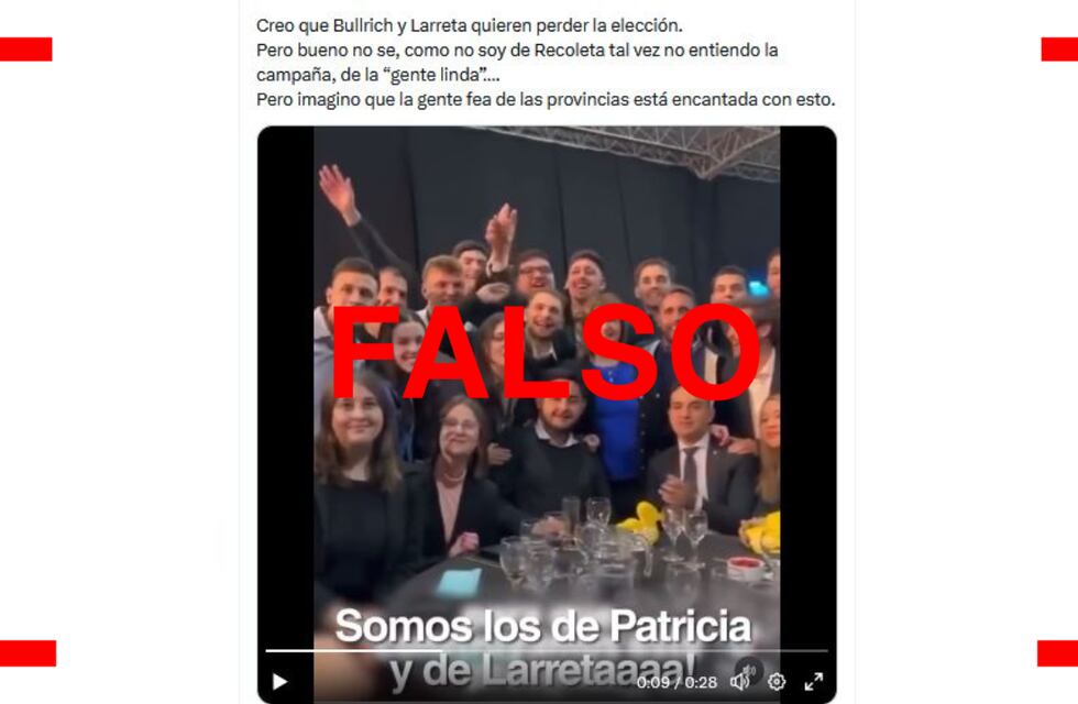 Es falso el video en el que seguidores de Patricia Bullrich cantan ‘somos los pitukitos de Recoleta’: el audio está manipulado