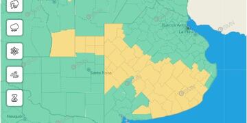 Alerta Amarilla para este martes en Tres Arroyos