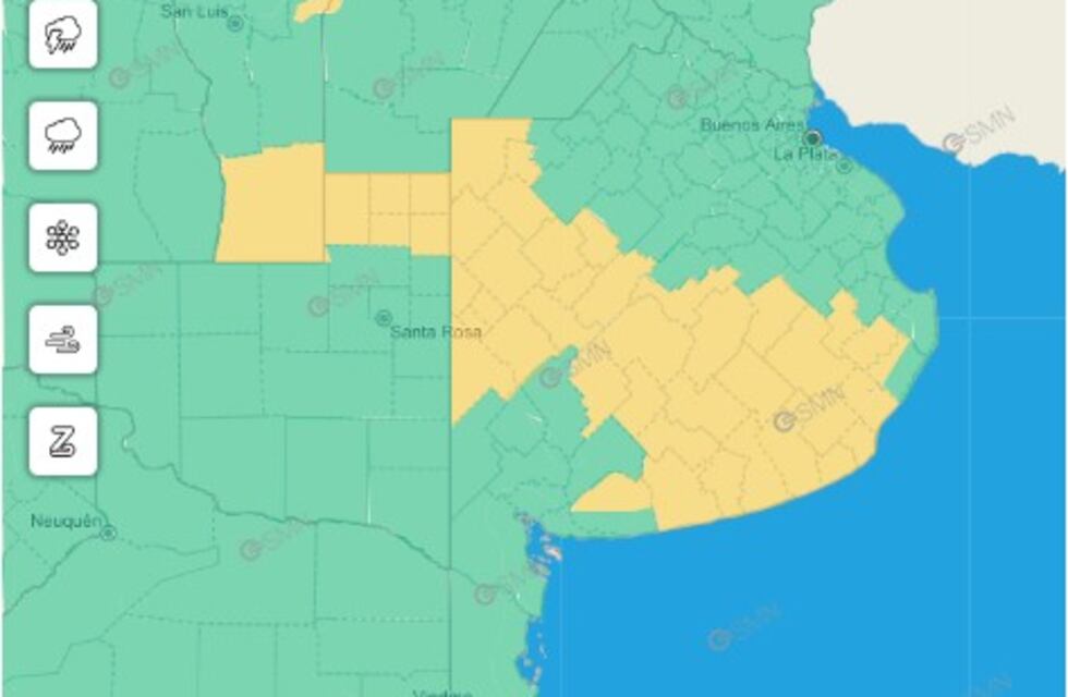 Alerta Amarilla para este martes en Tres Arroyos