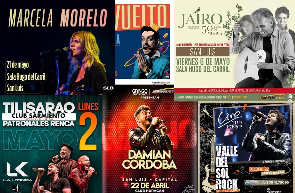 Los conciertos y shows más destacados que llegan a San Luis