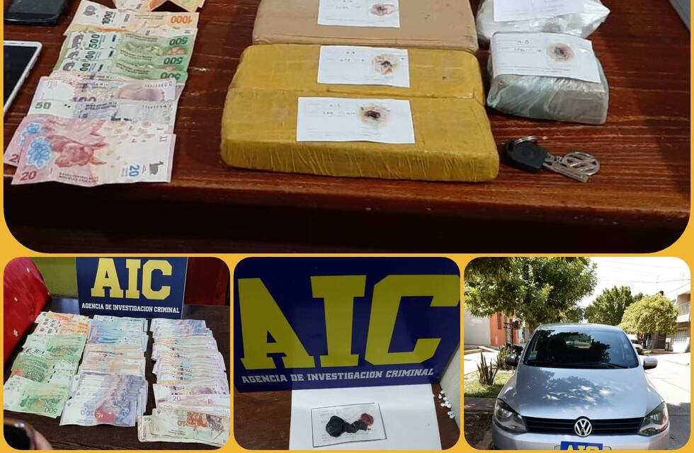 Dos detenidos: tenían 4 kilos de marihuana y 700 gr. de cocaína en una mochila