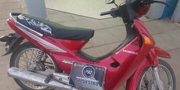 Moto secuestrada por la PAT