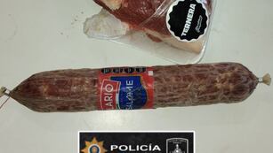 La comida robada y recuperada por la Policía