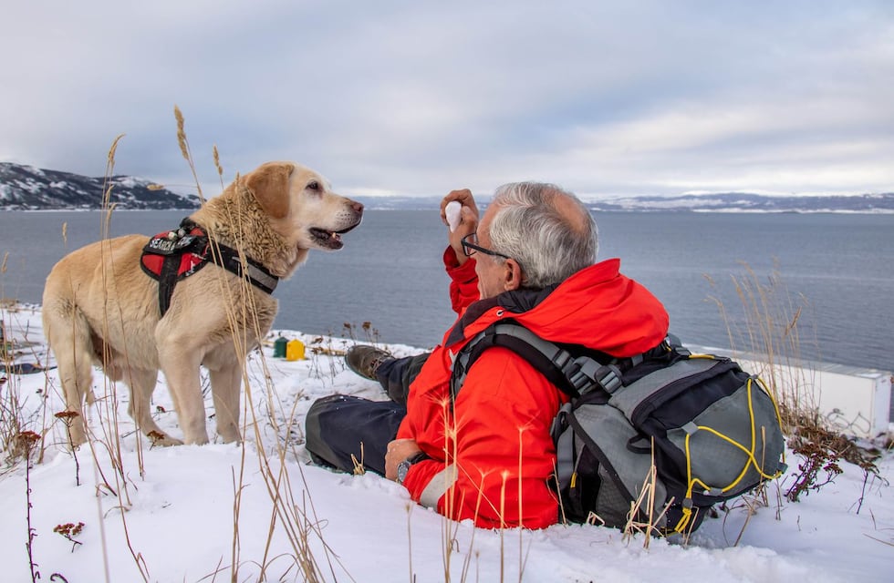 Ushuaia: un perro rescató a esquiador enterrado en nieve y se convirtió en héroe