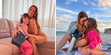 Ternura en composé: Floppy Tesouro y su hija Moorea combinaron sus looks playeros.
