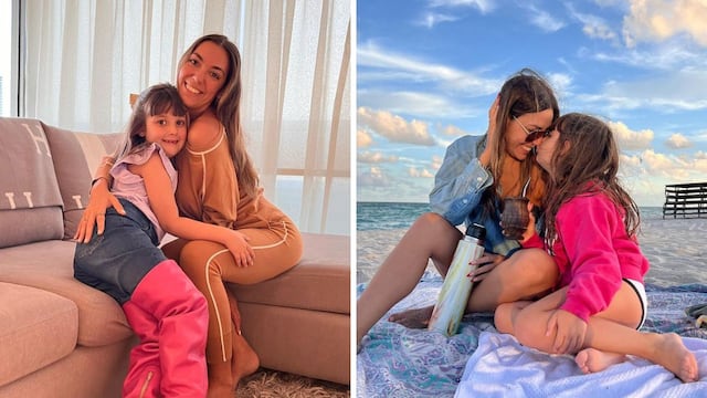 Ternura en composé: Floppy Tesouro y su hija Moorea combinaron sus looks playeros.