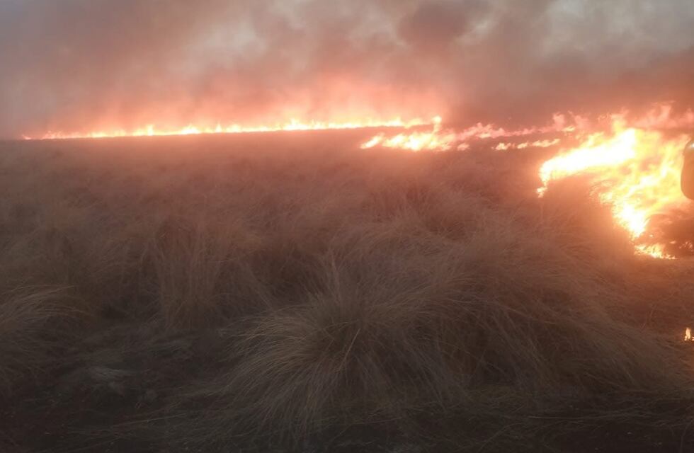 Bomberos de Arroyito se suman para combatir el incendio en Colina Marina
