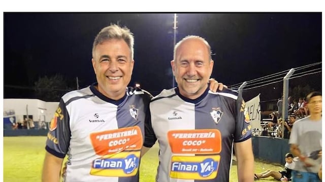 luis castellano y omar perotti con la camiseta de sportivo norte de rafaela