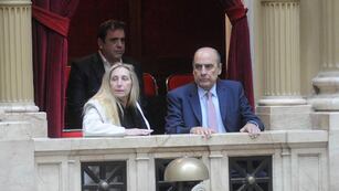 La secretaria general de la Presidencia, Karina Milei, y el jefe de Gabinete, Guillermo Francos (Foto: Federico López Claro)