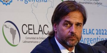 El Presidente de Uruguay, Luis Lacalle Pou en la cumbre de la CELAC. Foto: EFE.