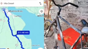 El recorrido que tenía que hacer y la bicicleta que lo acompañó.
