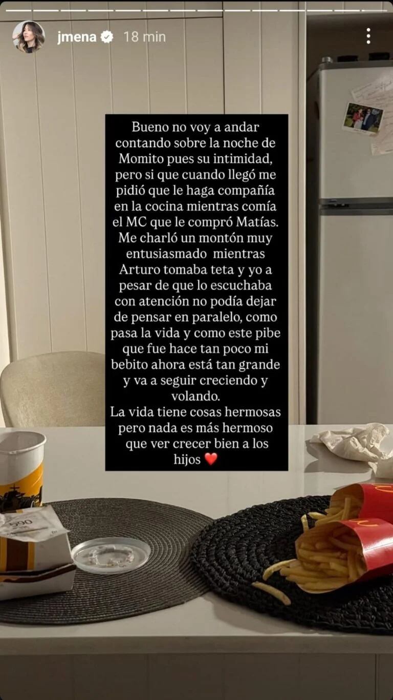 El tierno mensaje de Jimena Barón para su novio.