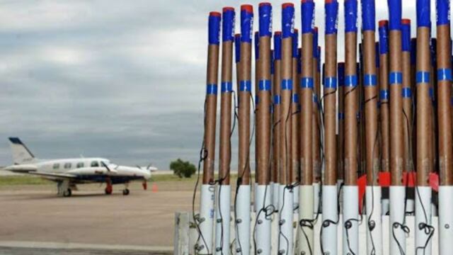 Las bengalas utilizadas por los aviones para sembrar en las nubes graniceras. Gentileza Gobierno de Mendoza