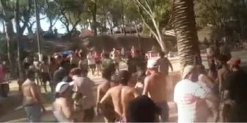Marull. Imágenes de los incidentes en el balneario El Puente.