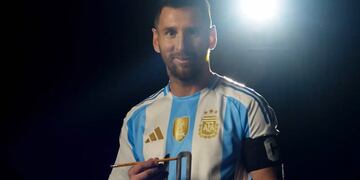 Lionel participó en el video de presentación de la nueva indumentaria.