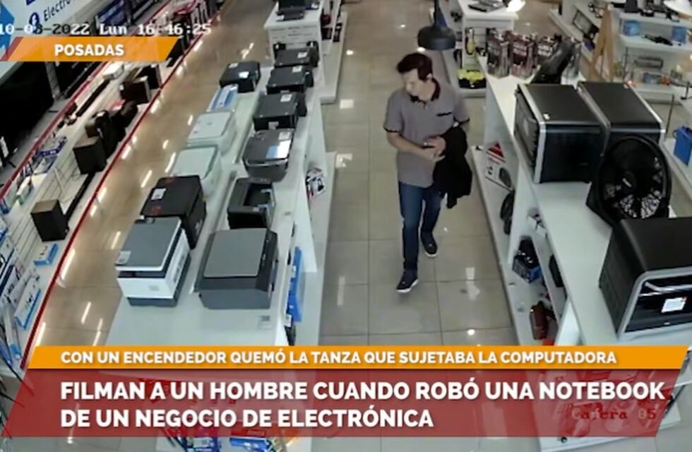 Posadas: buscan a un delincuente que sustrajo una notebook de un comercio