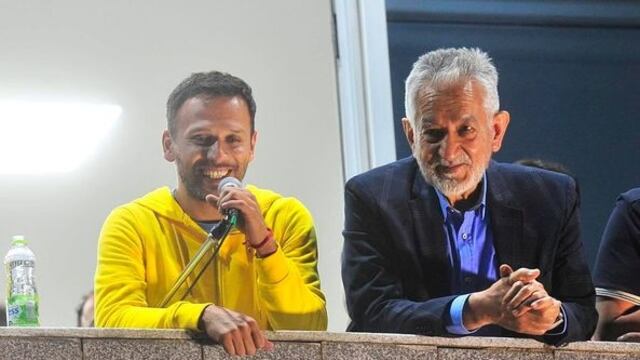 Damián Gómez, nuevo intendente de Potrero de Los Funes, junto a Rodríguez Saá