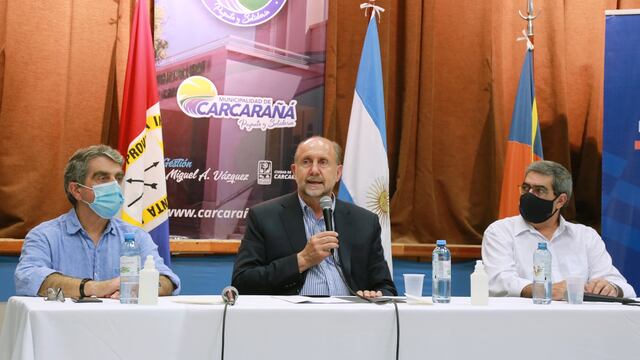 El rafaelino compartió un acto con el sanlorencino (izquierda) en Carcarañá hace casi un mes. (@omarperotti)