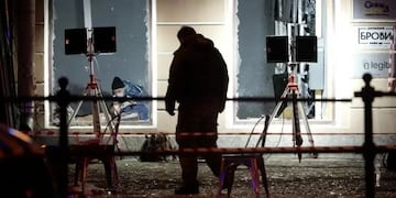 El bar que explotó este domingo en Rusia.