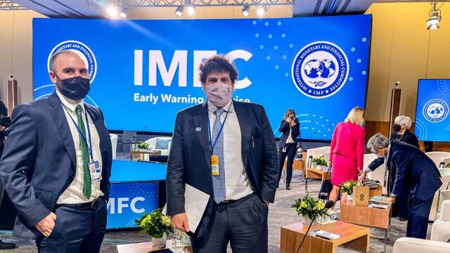 El ministro de Economía, Martín Guzmán, y el director por el Cono Sur ante el FMI, Sergio Chodos, formaron parte de las deliberaciones.