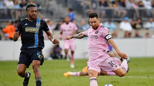 Gol de Lionel Messi, delantero del Inter Miami contra Philadelphia. (REUTERS)