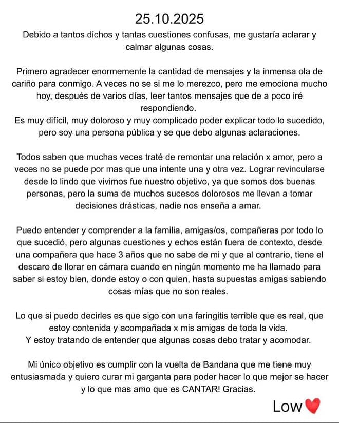 La palabra de Lowrdez de Bandana tras la detención de su exnovio
