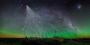 RAYOS. El Observatorio Pierre Auger está compuesto de 1.600 detectores que abarcan 3.000 km2. (Observatorio Pierre Auger)