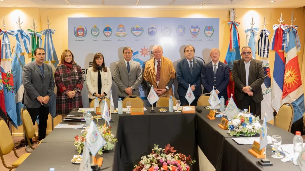 El vicegobernador Alberto Bernis (tercero desde la derecha) encabezó la delegación jujeña. Los representantes de la Legislatura de Jujuy ratificaron el compromiso de la provincia con el fortalecimiento de los vínculos regionales y la construcción de una agenda legislativa común.