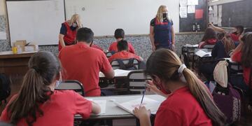 La evaluación Aprender 2021 abarcó a alumnos de 6to grado de las escuelas mendocinas, en este caso la imagen corresponde a la Escuela Martínez de Rosas. Gentileza Gobierno de Mendoza