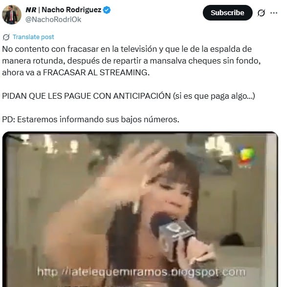 Nacho Rodríguez sobre Marcelo Tinelli.