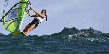 Celia Tejerina se prepara para la 2º fecha del Argentino de Windsurf en Potrerillos, el próximo Sudamericano y los Juegos Paris 2024.