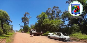 Un hombre sufrió quemaduras tras el incendio de su auto en Eldorado.