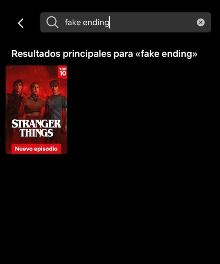 Incertidumbre por lo que se refleja en la búsqueda interna de Netflix.