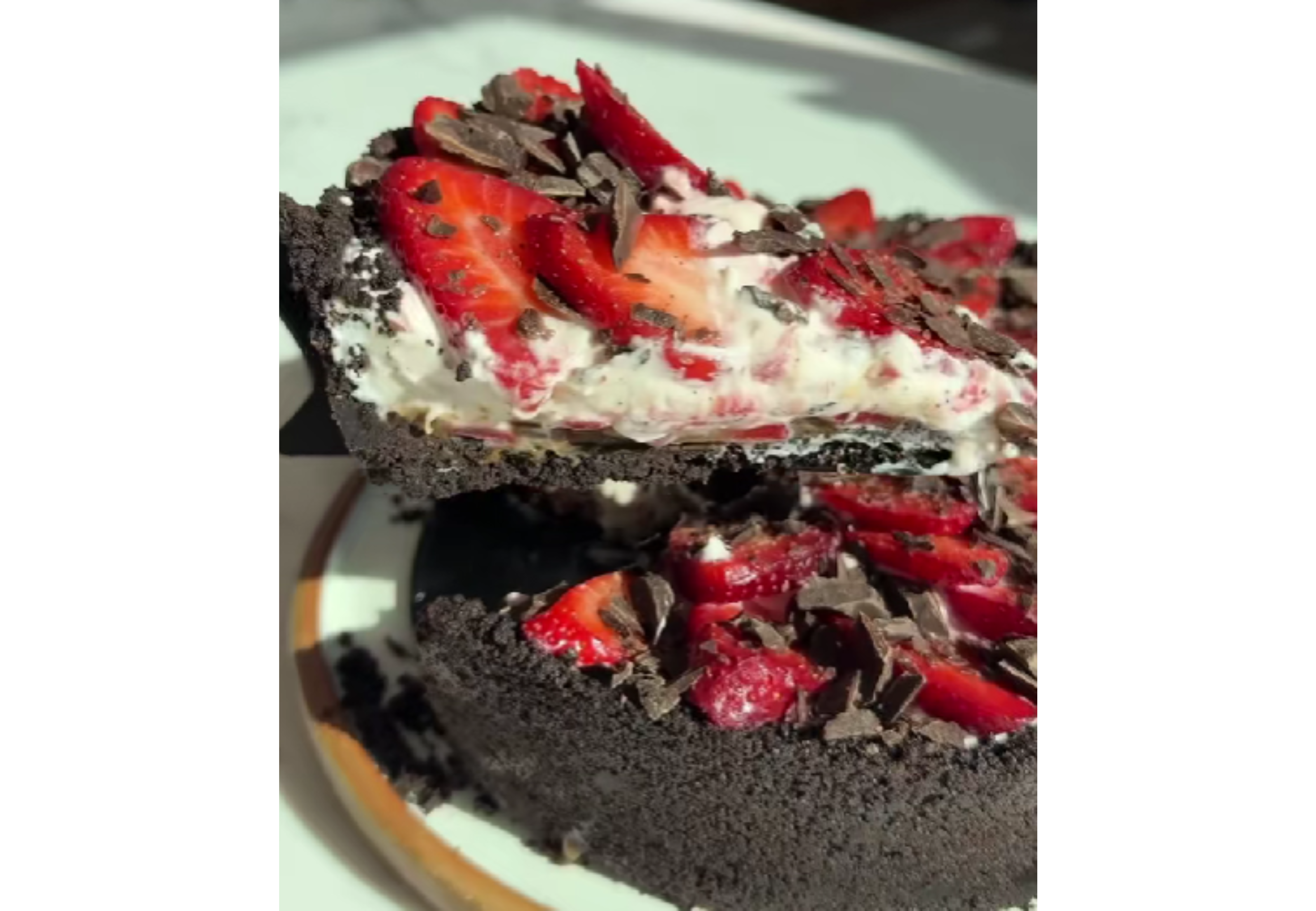 Así queda la tarta de frutillas con esta receta.