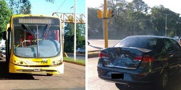 Posadas: colectivo urbano impactó contra un automóvil.