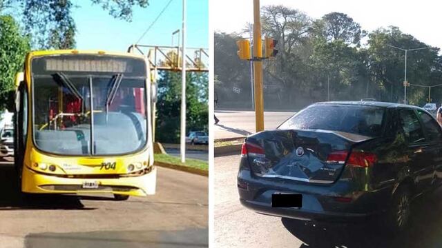 Posadas: colectivo urbano impactó contra un automóvil.