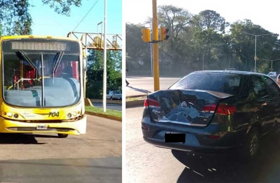 Posadas: colectivo urbano impactó contra un automóvil