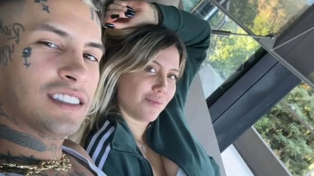 Wanda Nara apostó por un traje de baño con mega escote y la reacción de L-Gante llamó la atención de los fans