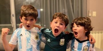 Los herederos de la "Pulga" se juntaron con los de otros futbolistas del equipo francés.