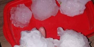 El granizo que cayó en Fraga.