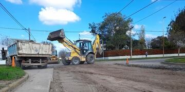 Más calles de hormigón en Zavalla (Facebook Comuna de Zavalla)
