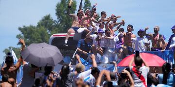 Caravana de la selección Argentina festejos por la obtención de la copa del mundo Qatar 2022