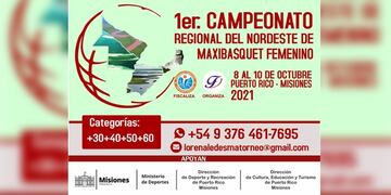 El Campeonato Regional de Maxibasquet femenino del Nordeste se llevará adelante en la localidad de Puerto Rico.